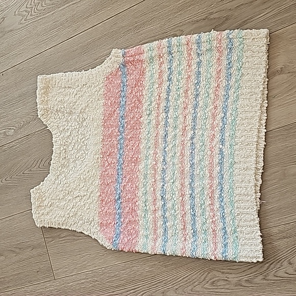 Vintage Soft Girl Pastels Eclectic Grandpa Knubby Pastel Sleeveless Top, Med - Picture 7 of 11